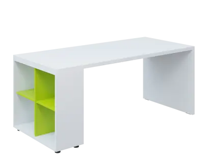 QPL 8 - 18N4 stůl pracovní, levý lamino - bílá/jarní zeleň