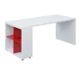 QPL 8 - 18N4 stůl pracovní, levý lamino - bílá/červená flamengo