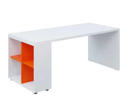 QPL 8 - 18N4 stůl pracovní, levý lamino - bílá/pomeranč