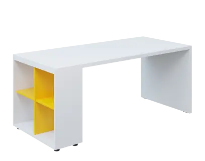 QPL 8 - 18N4 stůl pracovní, levý lamino - bílá/žlutá odio