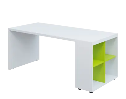 QPL 8 - 18N4 stůl pracovní, pravý lamino - bílá/jarní zeleň