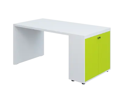 QPL 8 - 16D2 stůl pracovní, pravý lamino - bílá/jarní zeleň