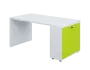 QPL 8 - 16D2 stůl pracovní, pravý lamino - bílá/jarní zeleň