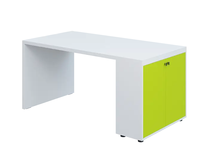 QPL 8 - 16D2 stůl pracovní, pravý lamino - bílá/jarní zeleň