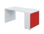 QPL 8 - 16D2 stůl pracovní, pravý lamino - bílá/červená flamengo