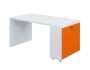QPL 8 - 16D2 stůl pracovní, pravý lamino - bílá/pomeranč