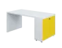 QPL 8 - 16D2 stůl pracovní, pravý lamino - bílá/žlutá odio