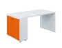 QPL 8 - 16D2 stůl pracovní, levý lamino - bílá/pomeranč