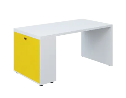 QPL 8 - 16D2 stůl pracovní, levý lamino - bílá/žlutá odio