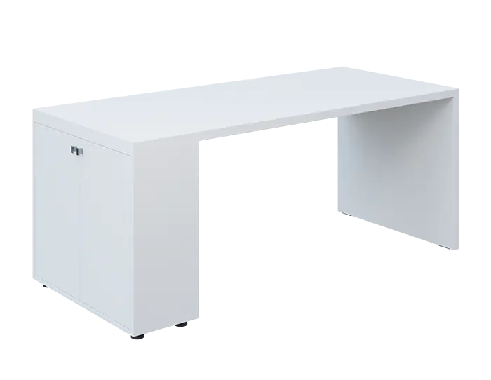 QPL 8 - 18D2 stůl pracovní, levý lamino - bílá