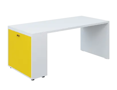 QPL 8 - 18D2 stůl pracovní, levý lamino - bílá/žlutá odio
