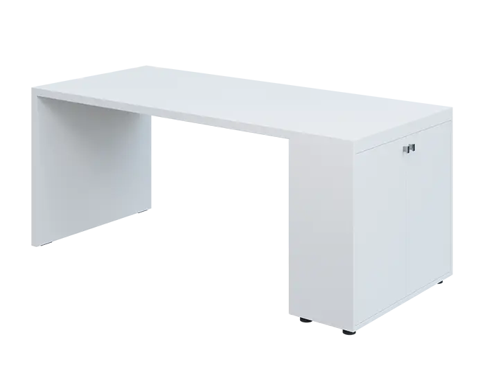 QPL 8 - 18D2 stůl pracovní, pravý lamino - bílá