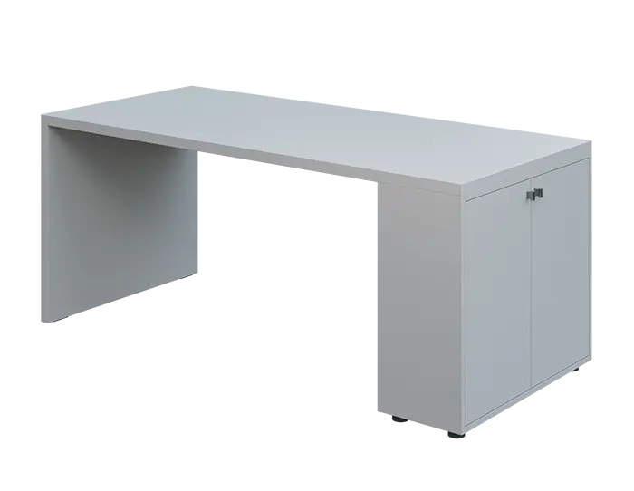 QPL 8 - 18D2 stůl pracovní, pravý lamino - šedá