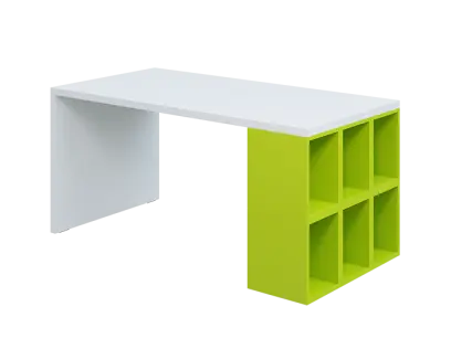 QPL 8 - 16T6 stůl pracovní, pravý lamino - bílá/jarní zeleň