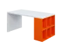 QPL 8 - 16T6 stůl pracovní, pravý lamino - bílá/pomeranč