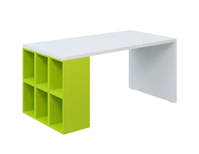 QPL 8 - 16T6 stůl pracovní, levý lamino - bílá/jarní zeleň