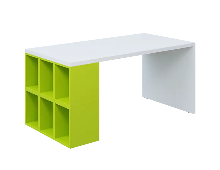 QPL 8 - 16T6 stůl pracovní, levý lamino - bílá/jarní zeleň