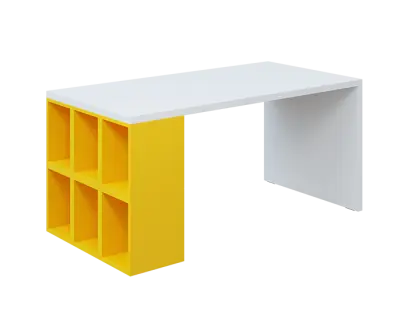 QPL 8 - 16T6 stůl pracovní, levý lamino - bílá/žlutá odio