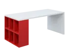 QPL 8 - 18T6 stůl pracovní, levý lamino - bílá/červená flamengo
