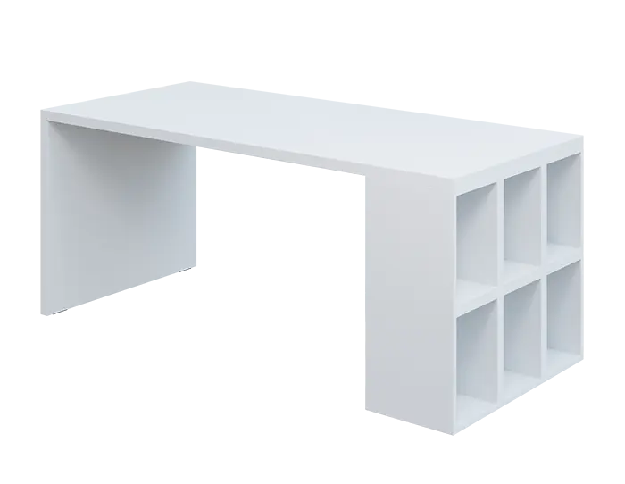 QPL 8 - 18T6 stůl pracovní, pravý lamino - bílá