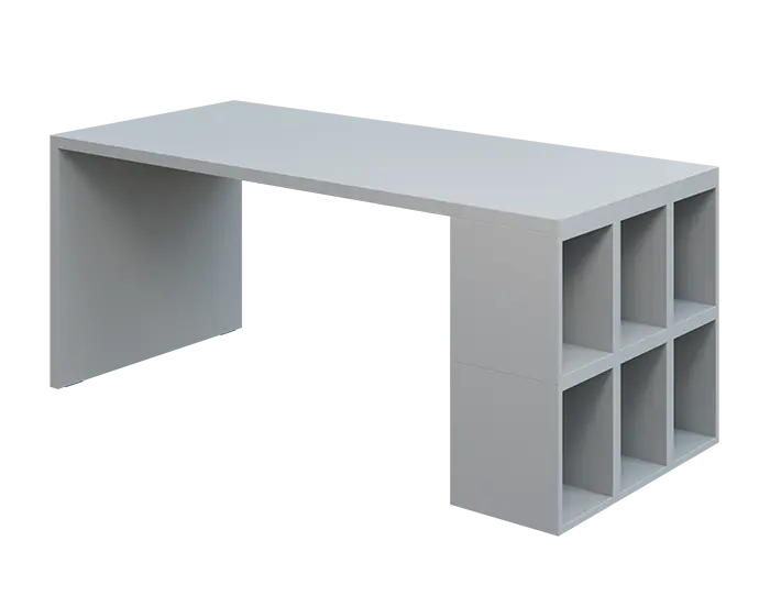 QPL 8 - 18T6 stůl pracovní, pravý lamino - šedá