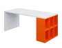 QPL 8 - 18T6 stůl pracovní, pravý lamino - bílá/pomeranč