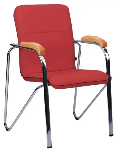 LAURA židle, koženka červená, područky buk