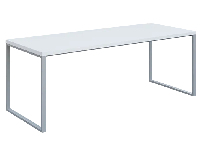 QPKO 8 - 20 stůl pracovní, podnož stříbrná, lamino - bílá