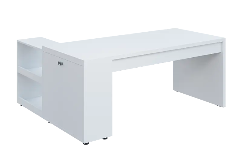 QRL 8 - 183 stůl pracovní, pravý lamino - bílá