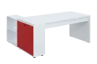 QRL 8 - 183 stůl pracovní, pravý lamino - bílá/červená flamengo