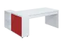 QRL 8 - 183 stůl pracovní, pravý lamino - bílá/červená flamengo QRL 8 - 183 stůl pracovní, pravý lamino - bílá/červená flamengo