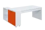 QRL 8 - 183 stůl pracovní, pravý lamino - bílá/pomeranč