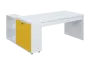 QRL 8 - 183 stůl pracovní, pravý lamino - bílá/žlutá odio