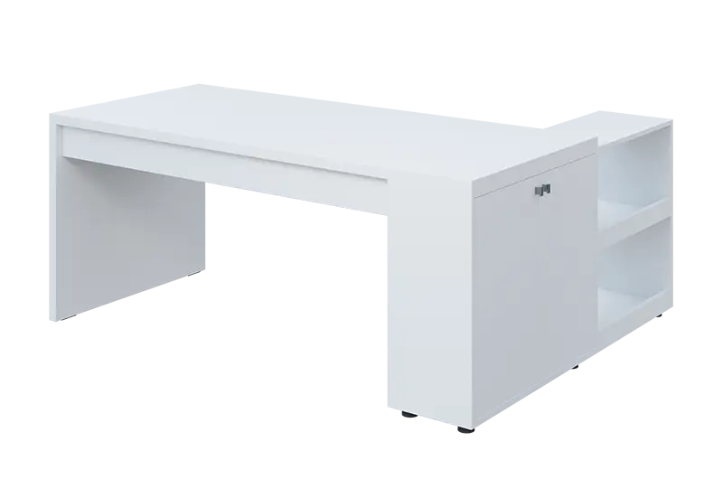 QRL 8 - 183 stůl pracovní, levý lamino - bílá