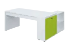 QRL 8 - 183 stůl pracovní, levý lamino - bílá/jarní zeleň