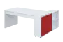 QRL 8 - 183 stůl pracovní, levý lamino - bílá/červená flamengo