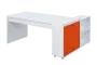QRL 8 - 183 stůl pracovní, levý lamino - bílá/pomeranč