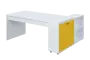 QRL 8 - 183 stůl pracovní, levý lamino - bílá/žlutá odio