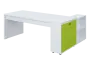 QRL 8 - 203 stůl pracovní, levý lamino - bílá/jarní zeleň