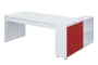 QRL 8 - 203 stůl pracovní, levý lamino - bílá/červená flamengo