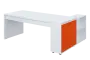 QRL 8 - 203 stůl pracovní, levý lamino - bílá/pomeranč