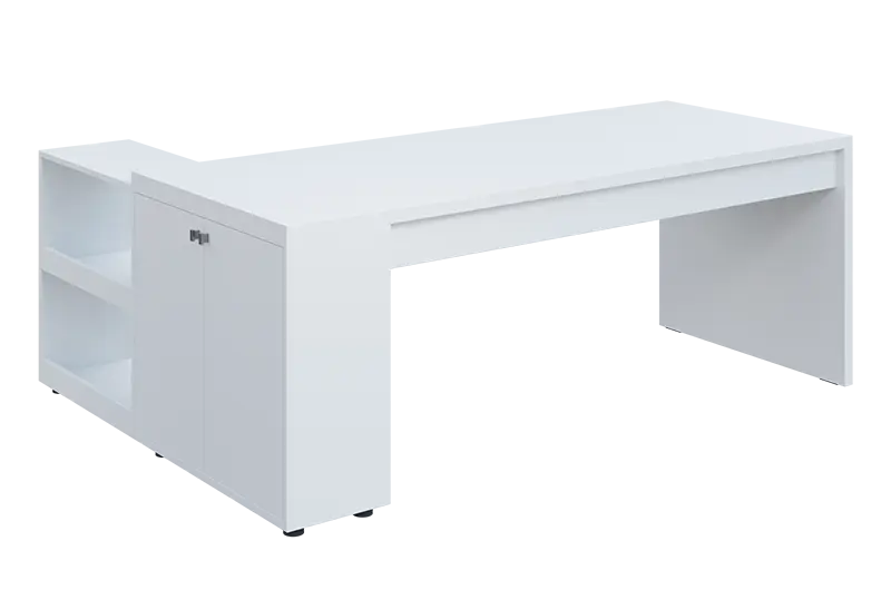 QRL 8 - 203 stůl pracovní, pravý lamino - bílá