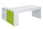 QRL 8 - 203 stůl pracovní, pravý lamino - bílá/jarní zeleň