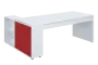 QRL 8 - 203 stůl pracovní, pravý lamino - bílá/červená flamengo QRL 8 - 203 stůl pracovní, pravý lamino - bílá/červená flamengo
