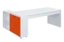 QRL 8 - 203 stůl pracovní, pravý lamino - bílá/pomeranč