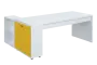 QRL 8 - 203 stůl pracovní, pravý lamino - bílá/žlutá odio