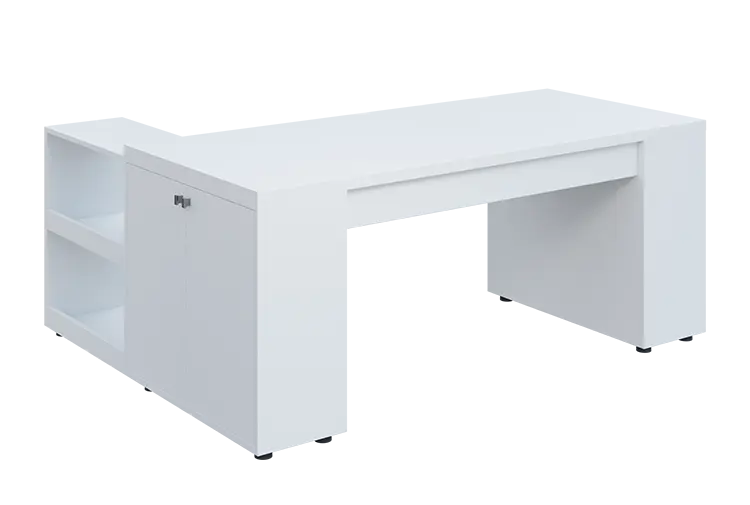 QRLT 8 - 183 stůl pracovní, pravý lamino - bílá