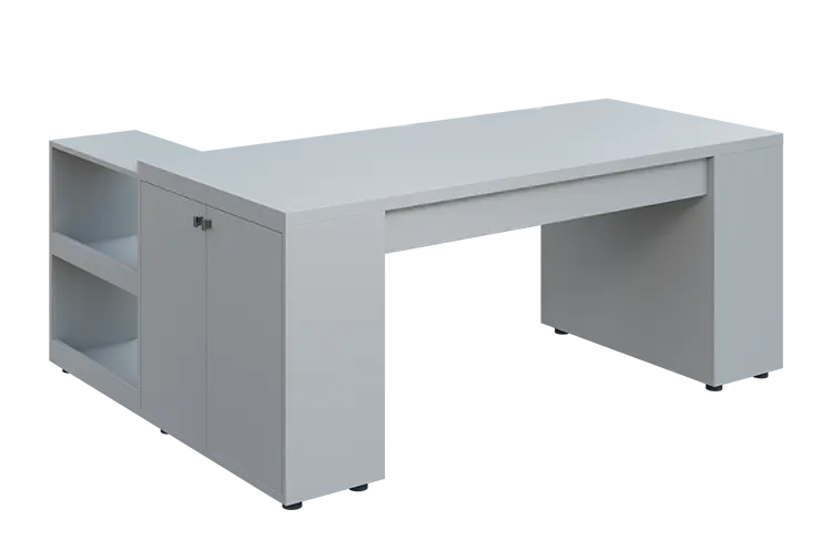 QRLT 8 - 183 stůl pracovní, pravý lamino - šedá