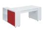 QRLT 8 - 183 stůl pracovní, pravý lamino - bílá/červená flamengo