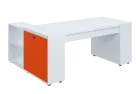 QRLT 8 - 183 stůl pracovní, pravý lamino - bílá/pomeranč